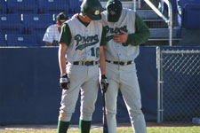 Coach Moore instructs Brian Chatterton before plate appearance