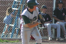 Brian Chatterton successfully lays the sacrifice bunt