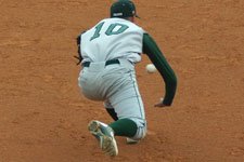 Brian Chatterton attempts to grab a hard grounder
