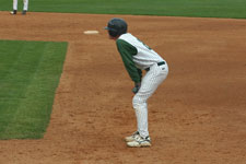 Andrew Law stands at first base
