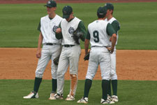 Provo High infield gather during break