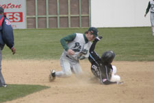Out at second