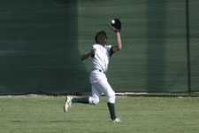 Austin Alder catches in center field