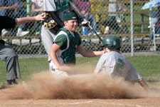 Josh Beasley with a play at the plate