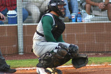 Bryce Ayoso behind the plate