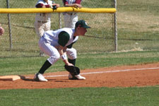 Brian Chatterton awaits the baserunner to apply the tag