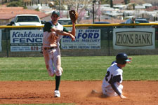 Tyler Cardon turns the double play