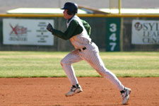 Andrew Law running to second base