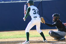 Drew Hortman showing bunt