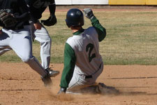 Andrew Law slides into second base