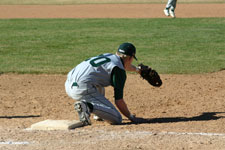 Shawn Stinson makes the grab at first base