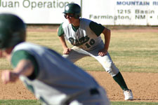 Brian Chatterton leads off from second base