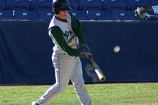 Andrew Law hits the ball to center field