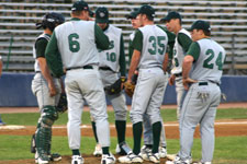 Provo Bulldogs meeting on the mound