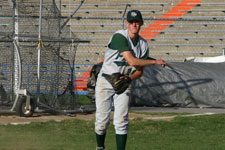 Brian Chatterton throws out runner at first base