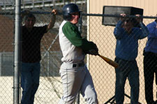 Andrew Law makes contact at the plate
