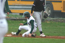 Drew Hortman slides into third base