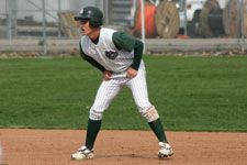 Austin Rowberry leads off second base