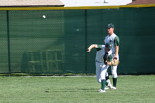 Drew Hortman and Austin Rowberry in right-center field