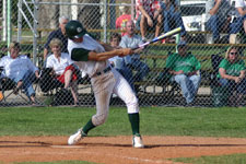 Brian Chatterton adjusts for the hit