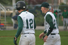 Shawn Stinson congratulates Brock Brimhall