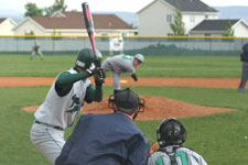 Brian Chatterton bats from behind the plate