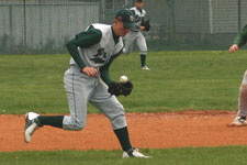 Brian Chatterton pulls down the grounder and throws to first