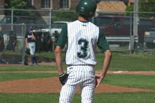 Tyler Cardon stands on first