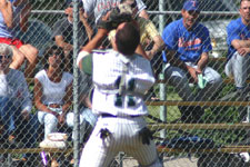Bryce Ayoso catching the behind-the-plate popup