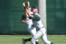 Austin Rowberry catches in outfield