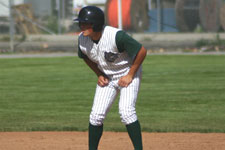 Clint Phillips leads off second base