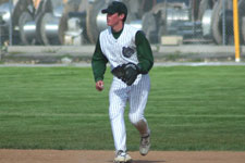 Andrew Law awaits the pitch from shortstop