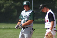 Curtis Porter stands on second base