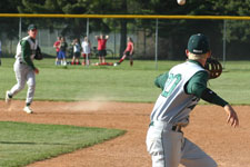 Andrew Law makes the throw to first