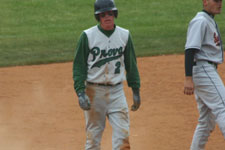 Andrew Law standing on second base