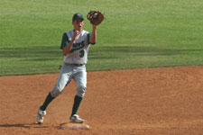 Tyler Cardon gets the infield throw to turn a double play