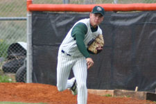 Austin Rowberry throws from right field