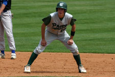 Brian Chatterton standing on second after clearing the bases with a three RBI double