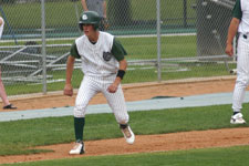 Brian Chatterton leads off third base