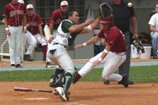 Bryce Ayoso blocks the plate