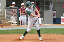 Drew Hortman hitting a single