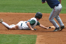 Brock is called out after diving into second base