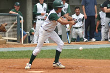 Tyler Cardon makes a bunt attempt