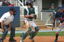 Brock Brimhall behind the plate