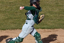 Josh Beasley throws to second