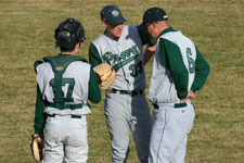 Coach Moore on the mound