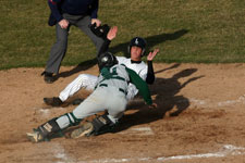 Beasley applies the tag