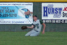 Jason Cherry makes the grab in the outfield