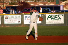 Brock Brimhall takes some infield