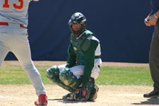 Beasley behind the plate